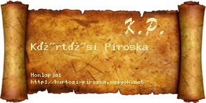 Kürtösi Piroska névjegykártya